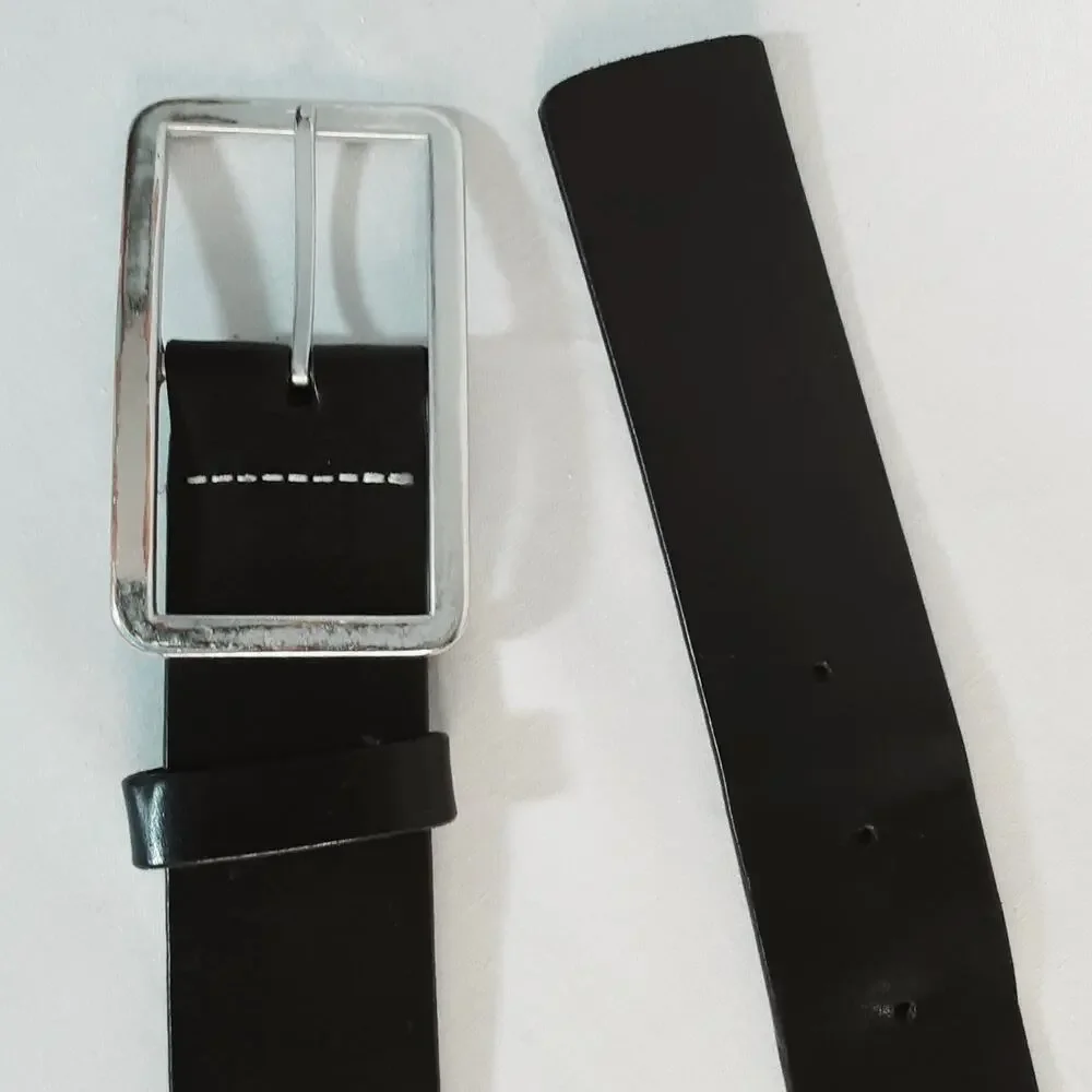 Banana Republic Womens Black Genuine Italian Leather Wide Belt Size Small